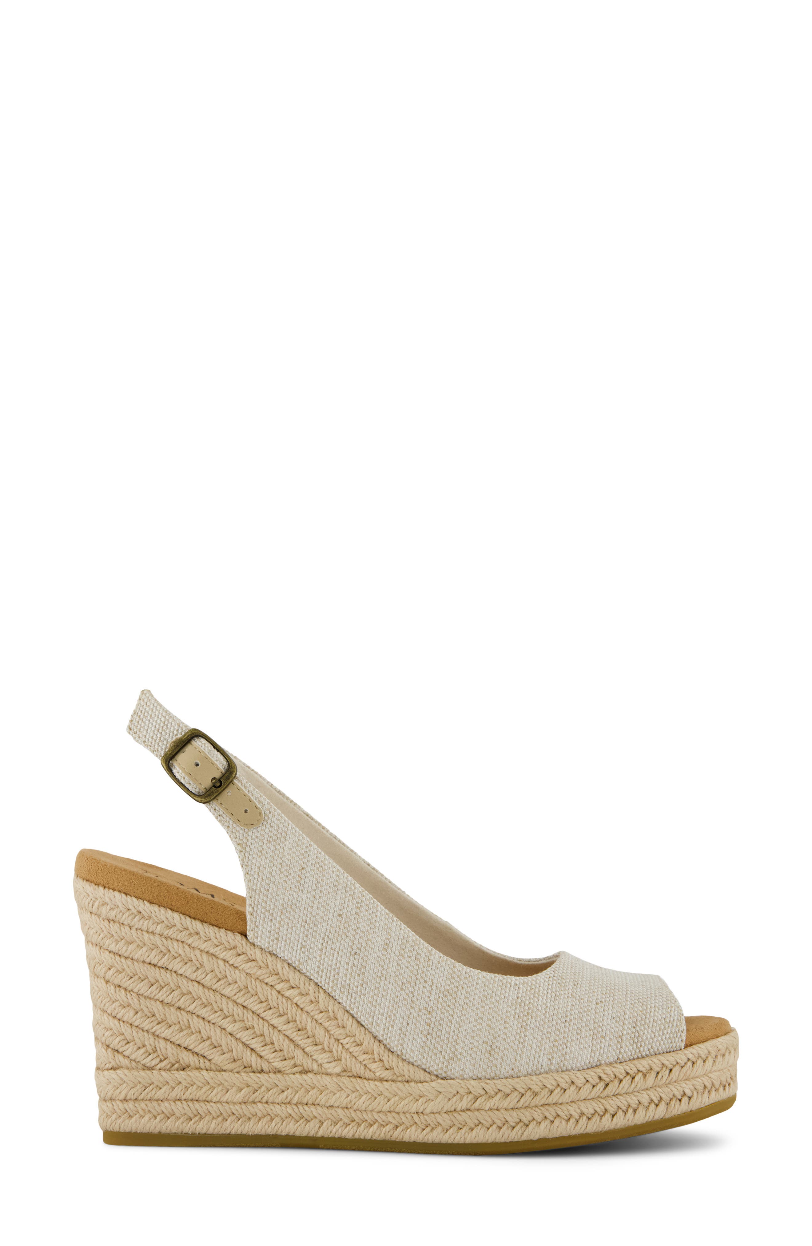 Camilla Slingback Espadrille Peep Toe Platform Wedge Sandal, Alternate, color, NATURAL