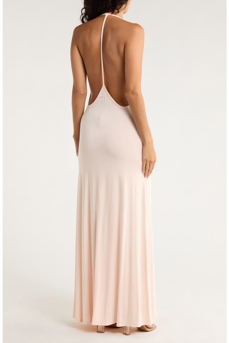 Halter Maxi Dress, Alternate, color, LINEN