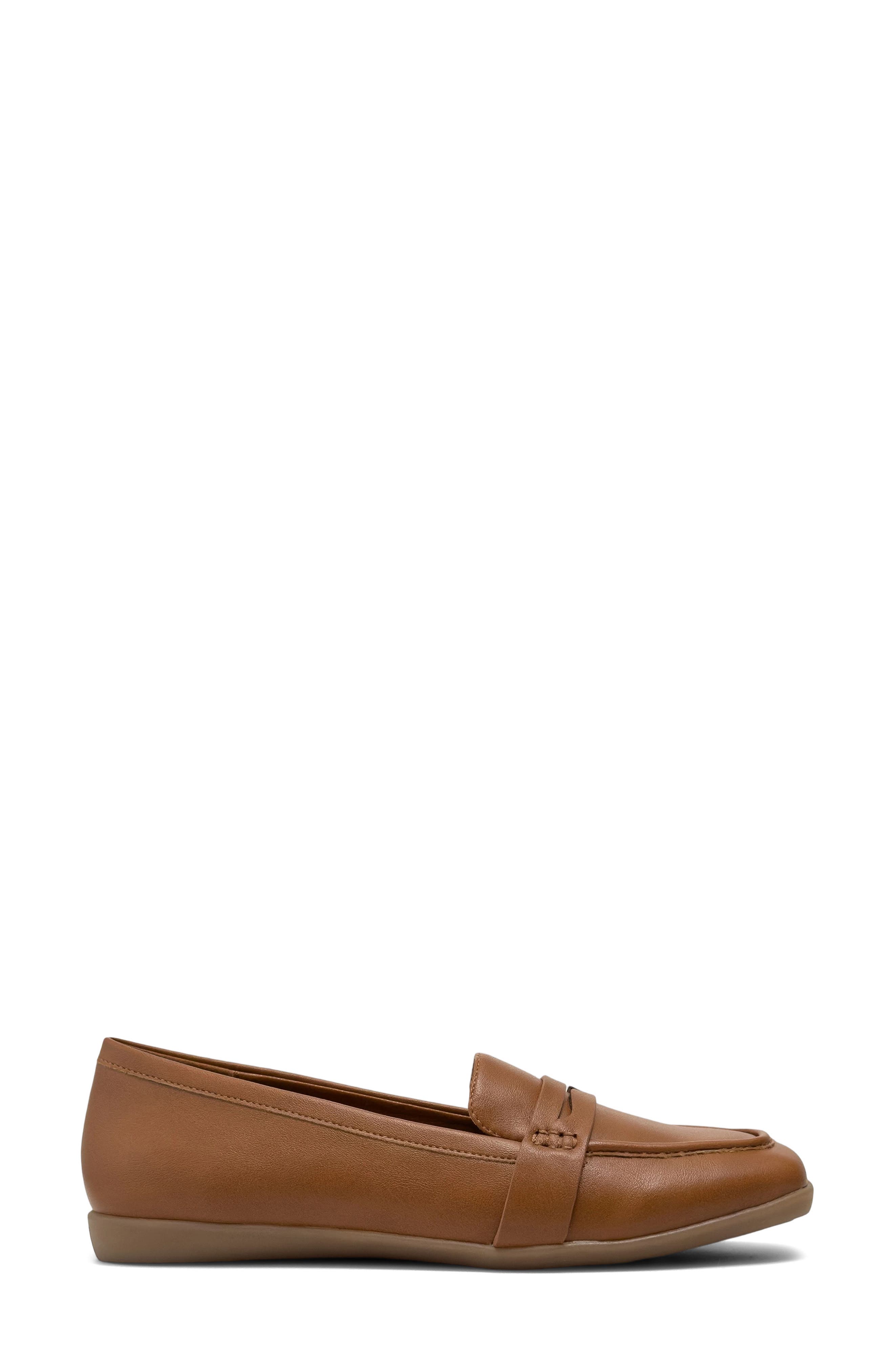 Kody Faux Leather Loafer, Alternate, color, CHESTNUT