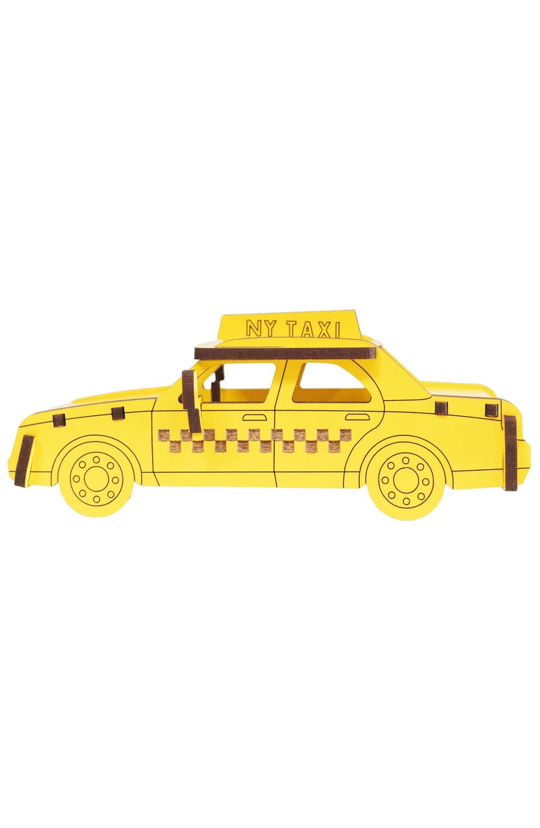 Little & Wood Woodlet Taxi 3D Wooden Kit Set, City Vehicle Puzzle, Easy Assembly, Alternate, color,