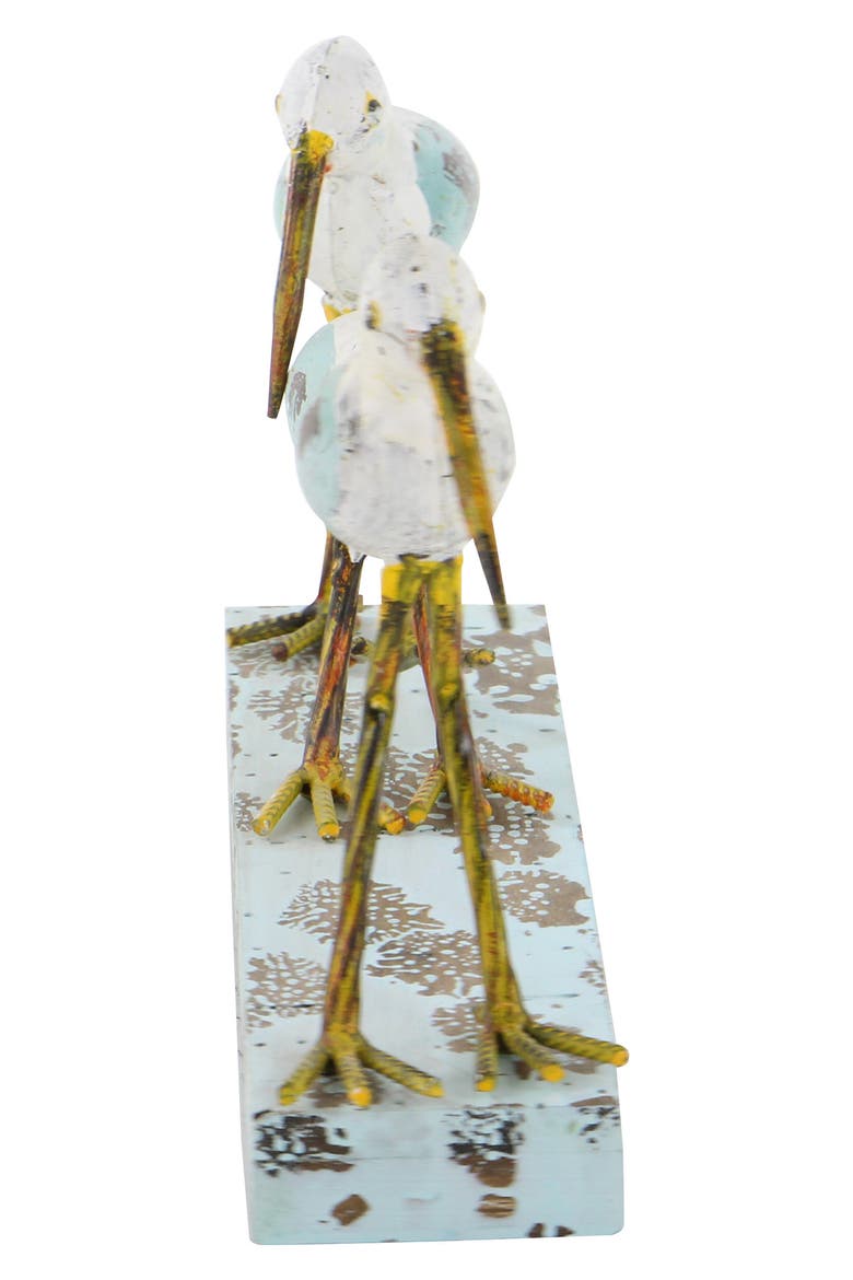 White Metal Bird Sculpture, Alternate, color, WHITE