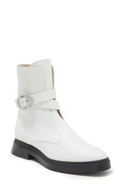 STUART WEITZMAN*クリスタルバックル*CRYSTAL BUCKLE ZIP BOOTIE Stuart Weitzman Crystal Buckle Zip Bootie (Women