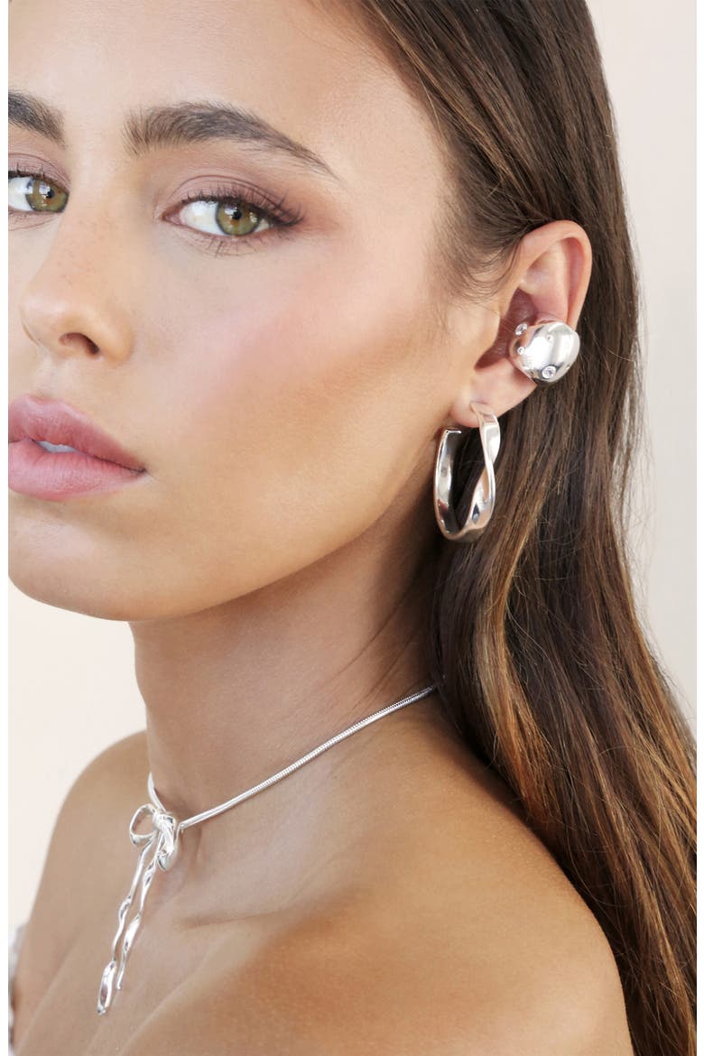 Heirloom Medium Hoop Earrings, Alternate, color, SILVER