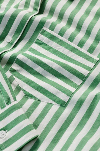 Sea Path Oversize Organic Cotton Poplin Button-Up Shirt