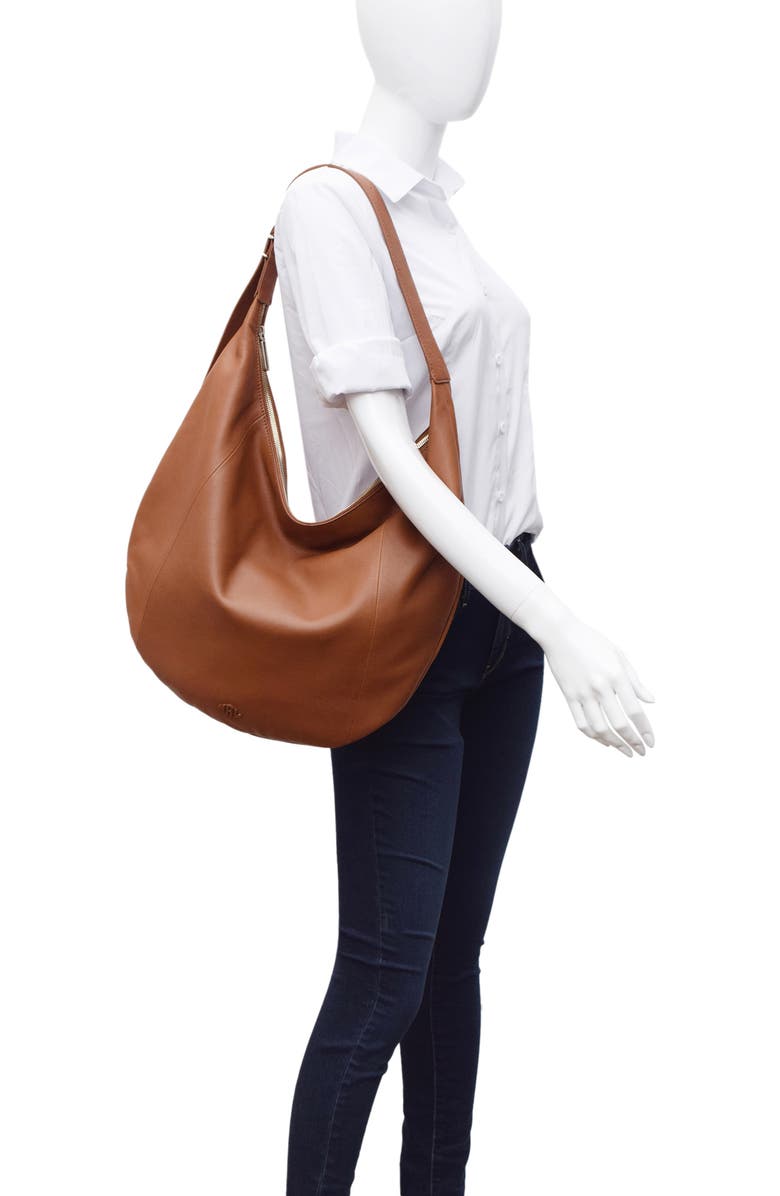 New Amsterdam Leatherworks Wyatt Oversize Hobo Bag, Alternate, color, Chestnut