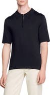 SANDRO Knitted polo with zip collar