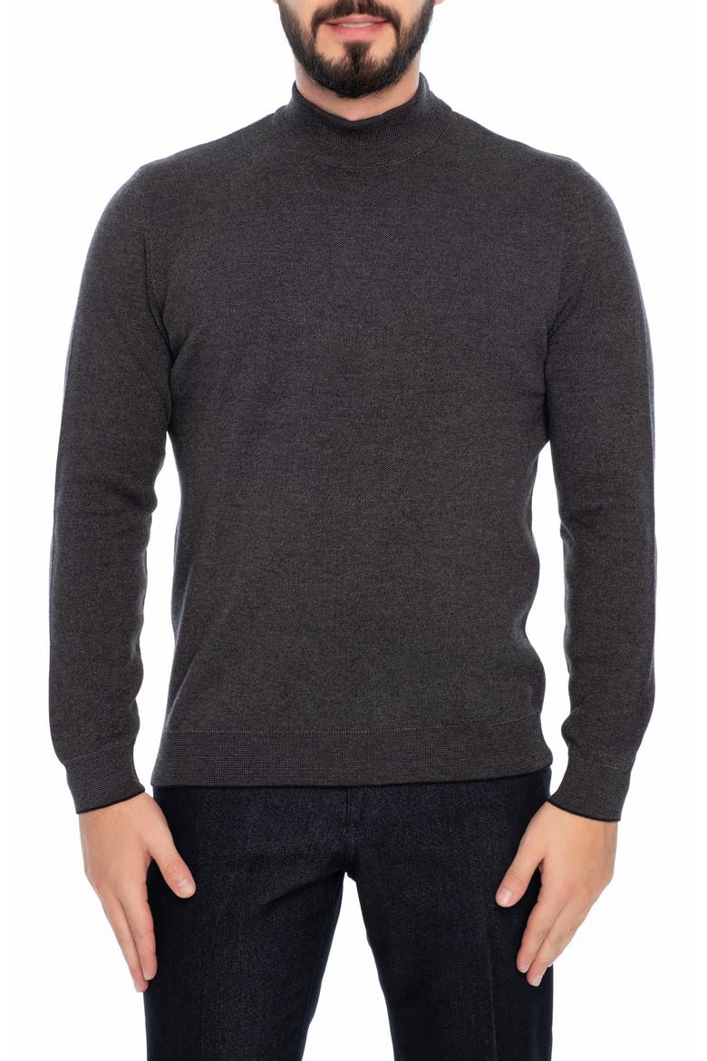 Atlantis Mock Neck Sweater, Main, color, DARK GREY