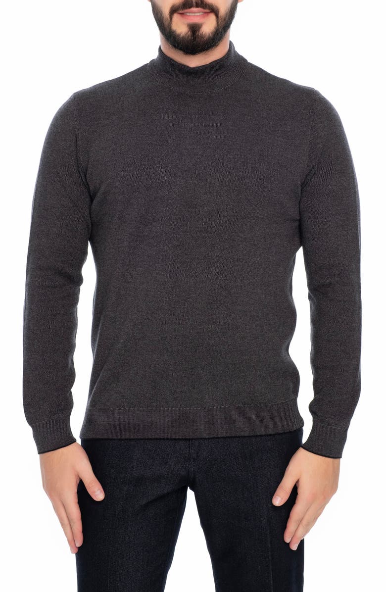 VELLAPAIS Atlantis Mock Neck Sweater, Main, color, Dark Grey