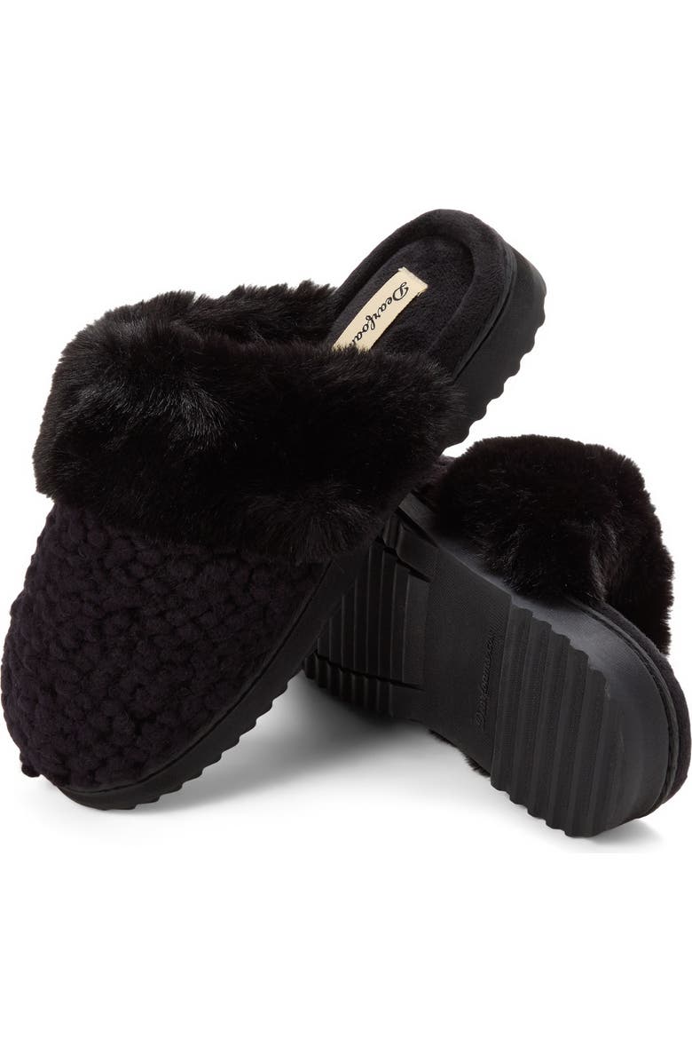 DEARFOAMS Courtney Knit Scuff Slipper, Alternate, color, Black Solid