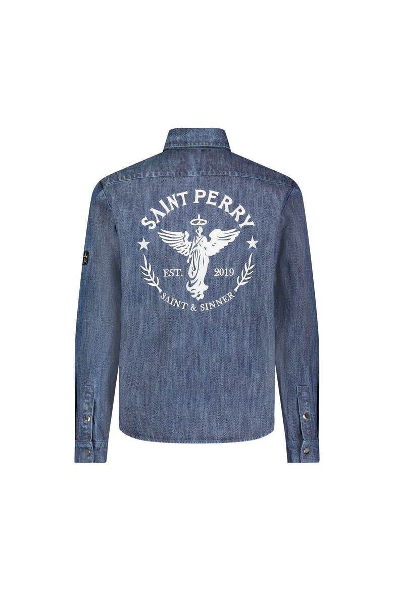 Maze Denim Shirt, Main, color, Blue