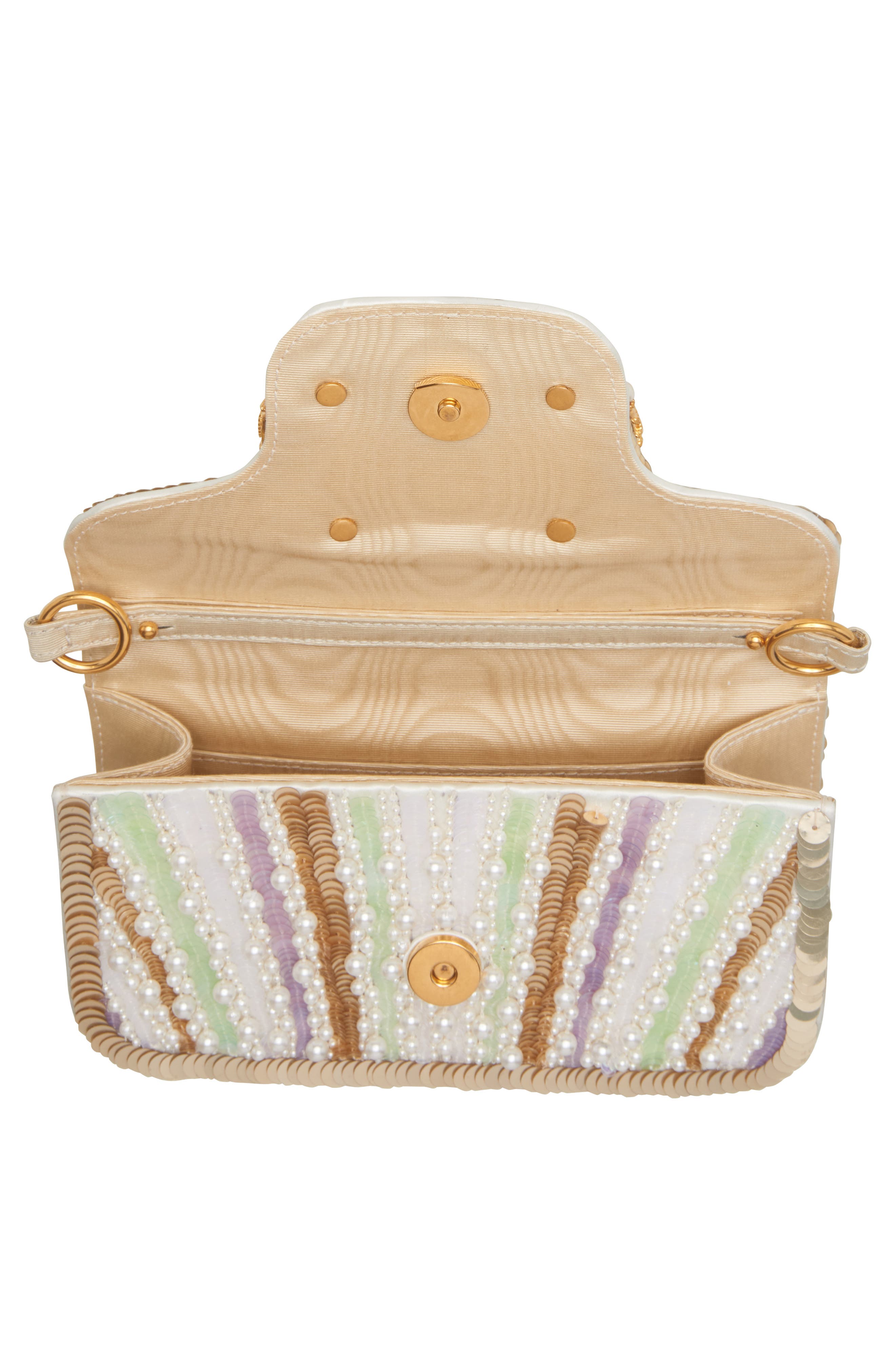 Valentino Garavani Small Locò Jewel VLOGO Embellished Shoulder Bag, Alternate, color, Multicolor/ Burro/ Cream