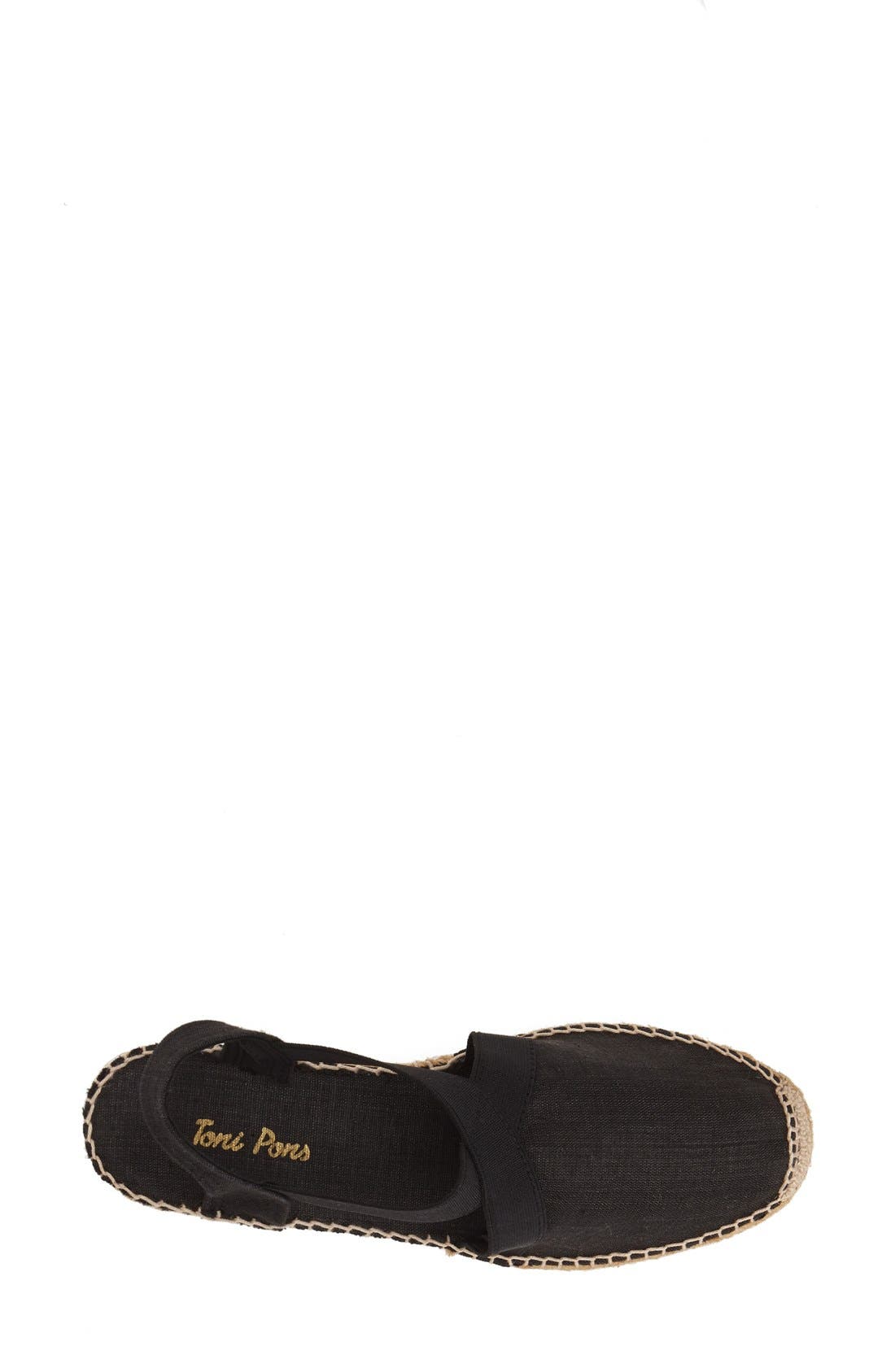 'Vic' Espadrille Slingback Sandal, Alternate, color, BLACK FABRIC