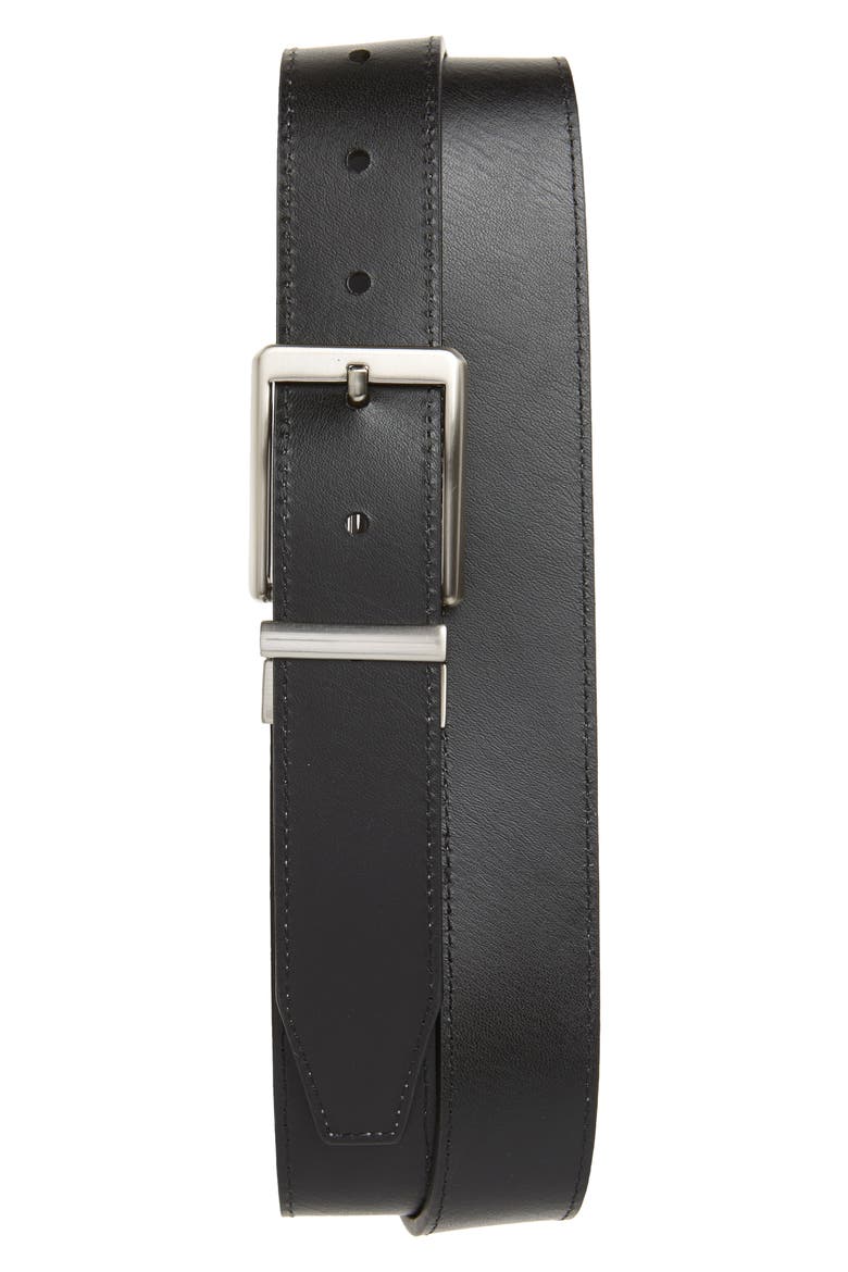 Core Reversible Leather Belt, Alternate, color, DARK GREY/ BLACK