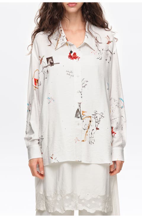 Oversized Animal Print Shirt