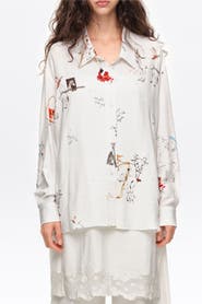Bimba y Lola Oversized Animal Print Shirt