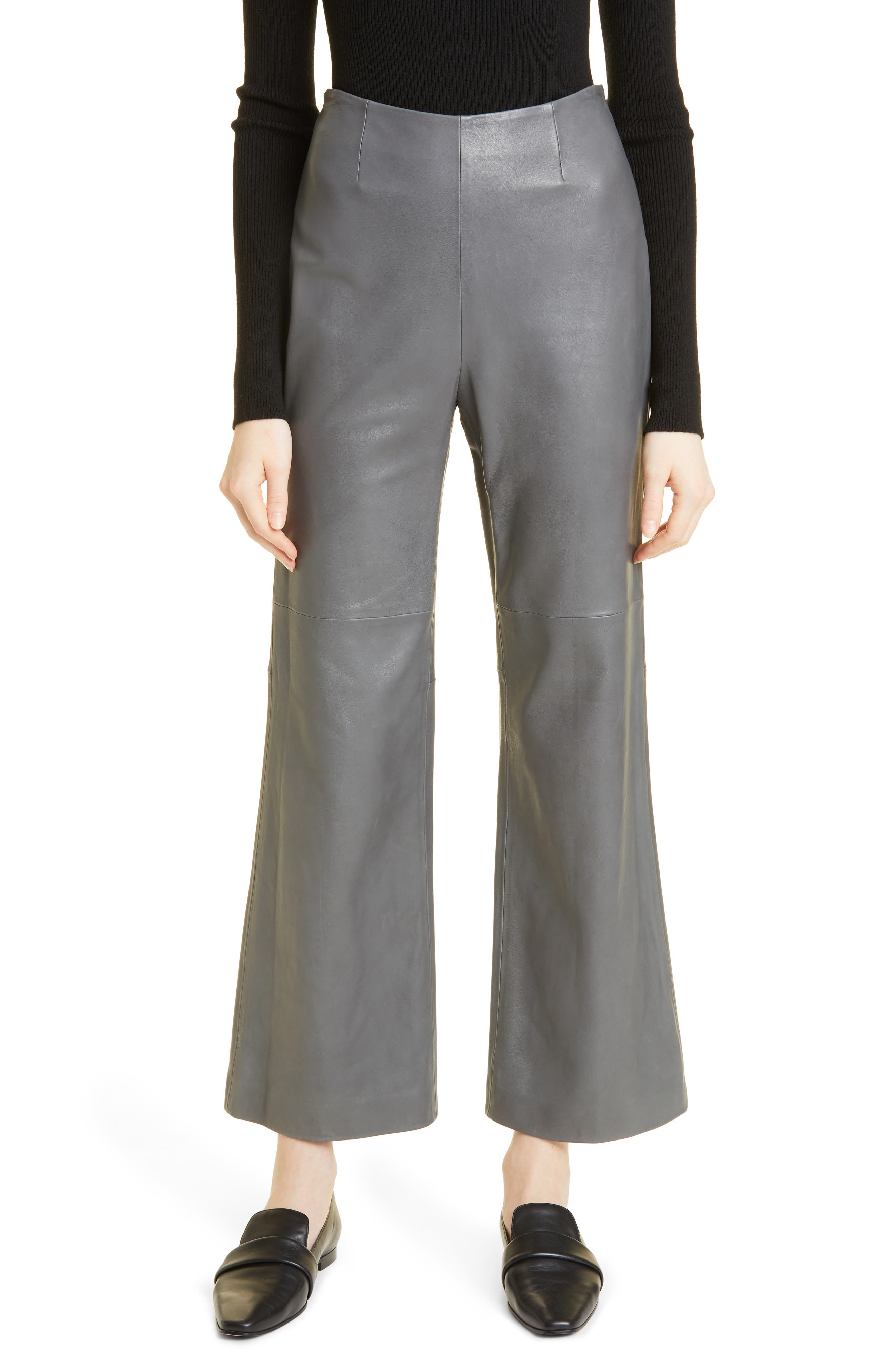 Rebecca Taylor Wide Leg Leather Pants