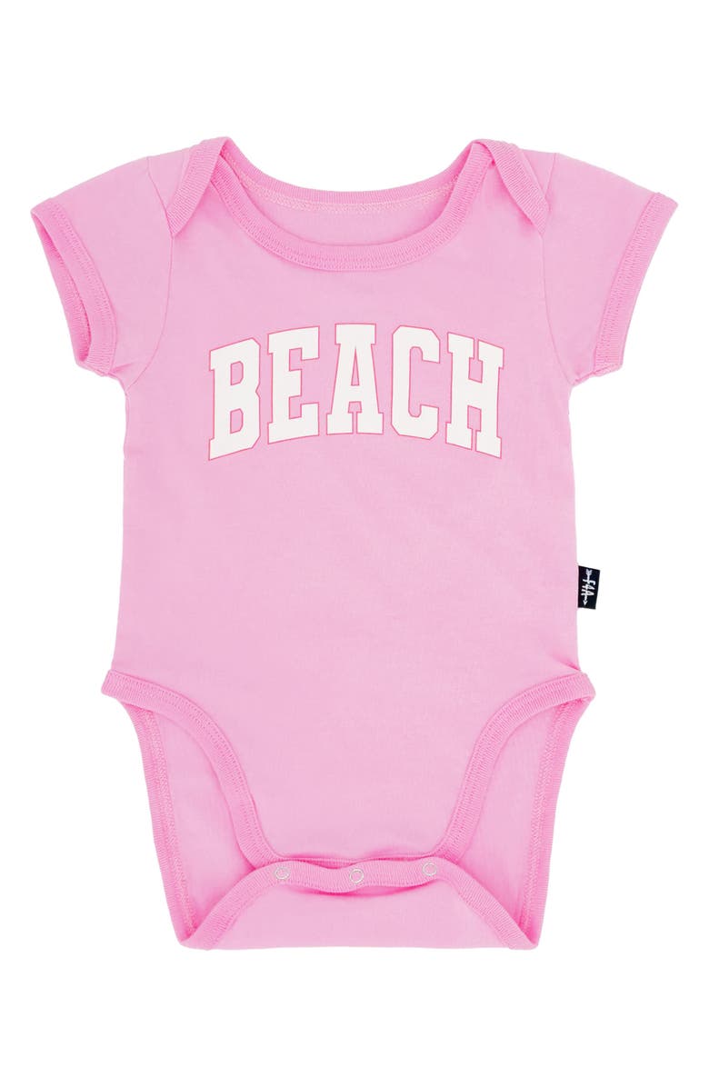 Feather 4 Arrow Beach Cotton Bodysuit, Main, color, Prism Pink