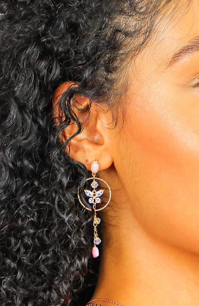 LA MENO Adorn Catching the Butterfly Drop Earrings, Alternate, color,