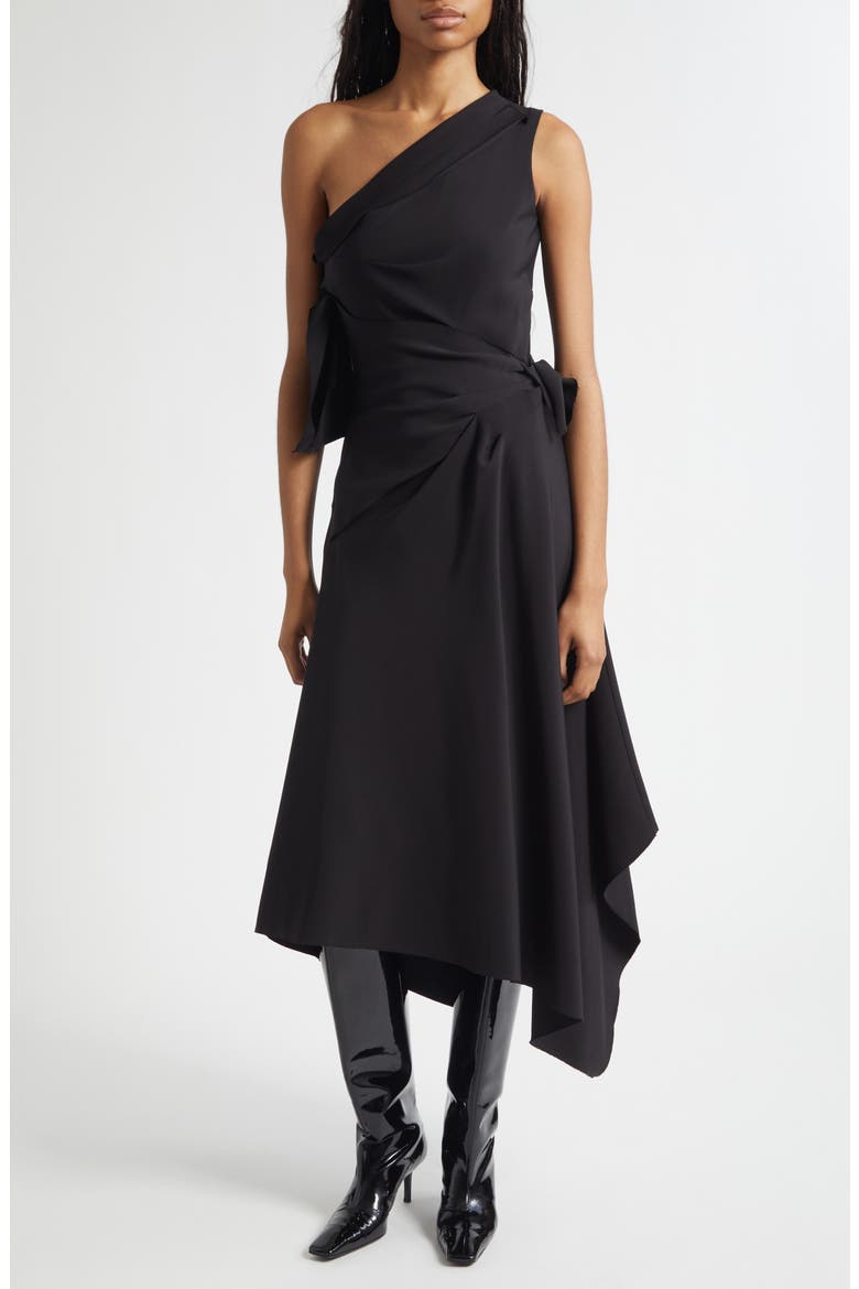 Draped Towel Dress, Main, color, BLACK