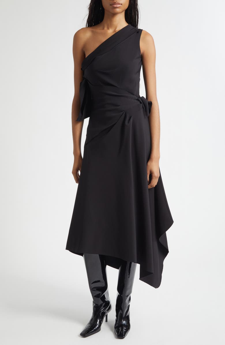 MONSE Draped Towel Dress, Main, color, Black