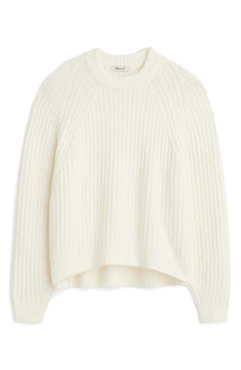 Madewell Ribbed Cotton Blend Sweater In Winter White
