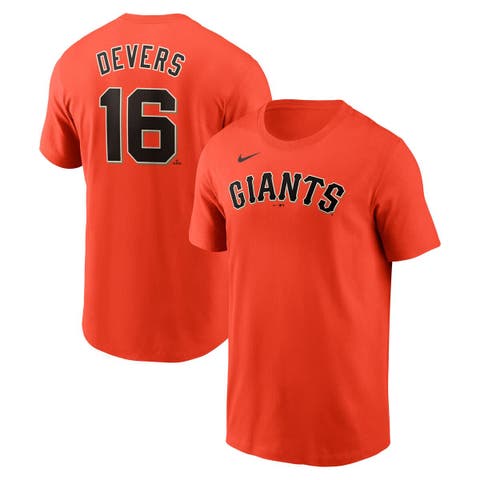 Men's Nike Rafael Devers Orange San Francisco Giants  Name & Number T-Shirt