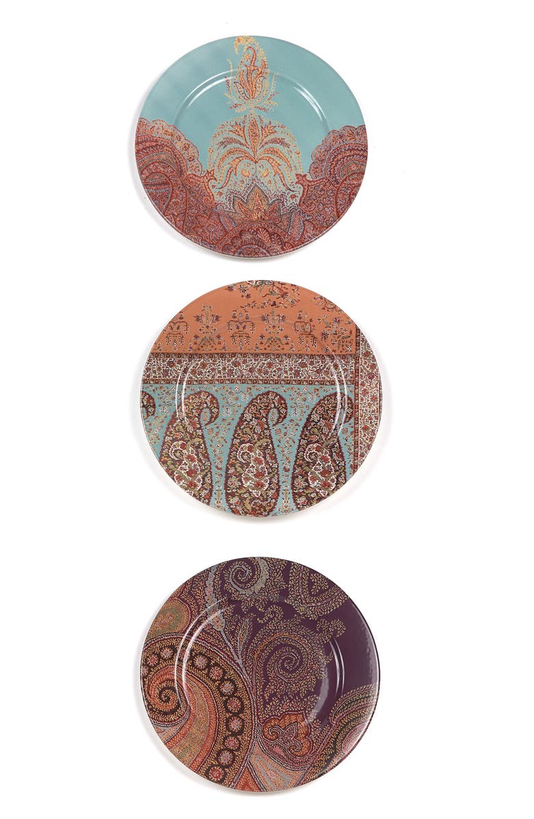 Etro Voyage Au Rajasthan Set of Three Plates, Main, color,