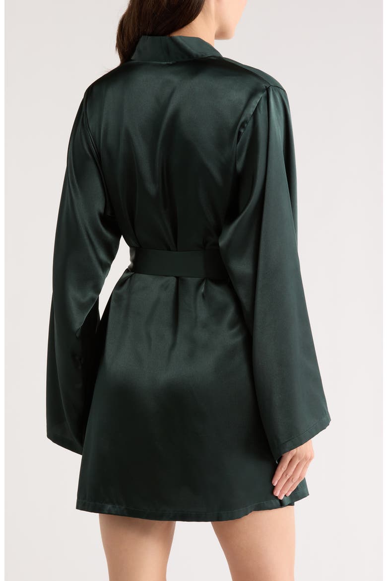 Satin Robe, Alternate, color, FOREST GREEN