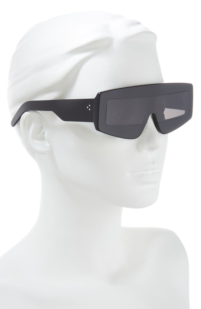 Rick Owens Phleg Oversize Rectangular Sunglasses, Alternate, color, Black