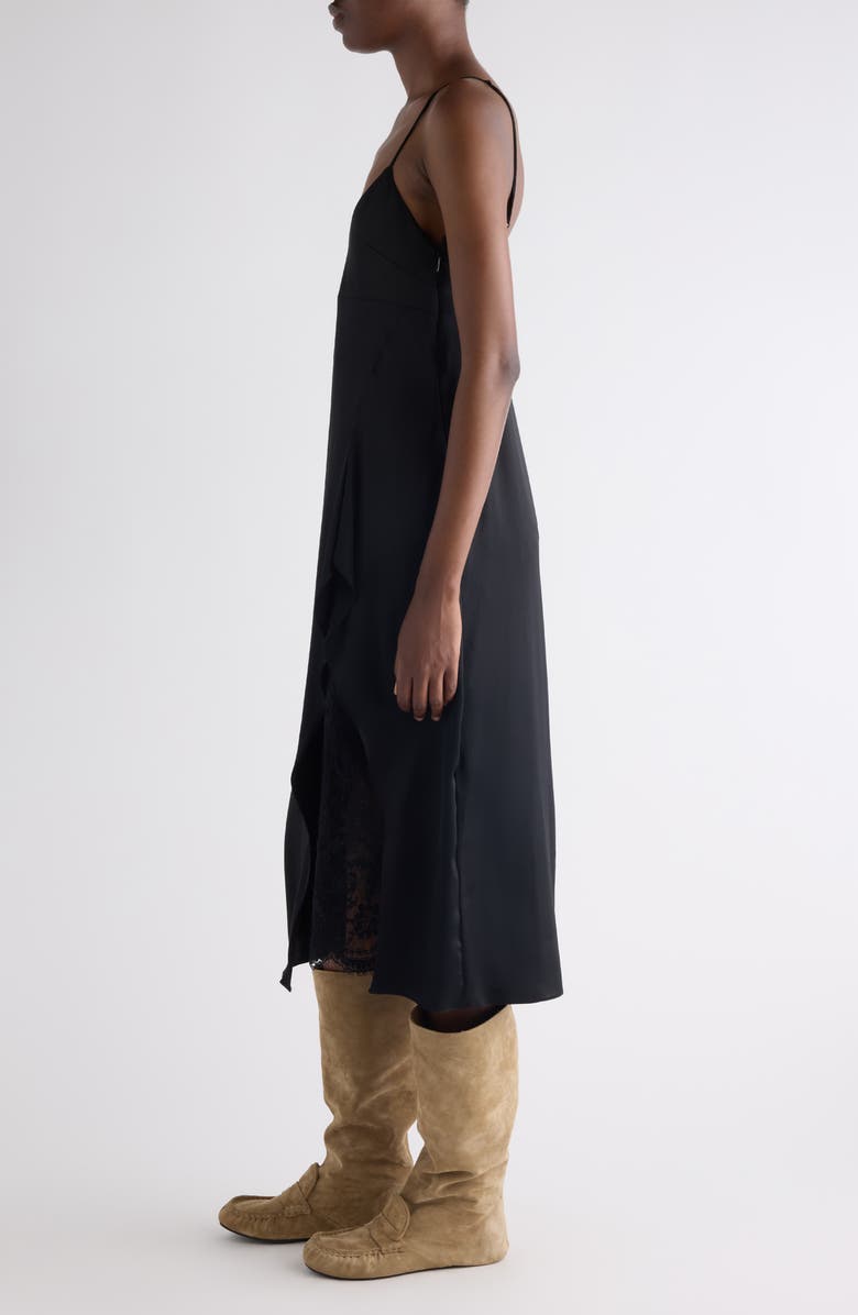 Acne Studios Satin Slipdress, Alternate, color, Black