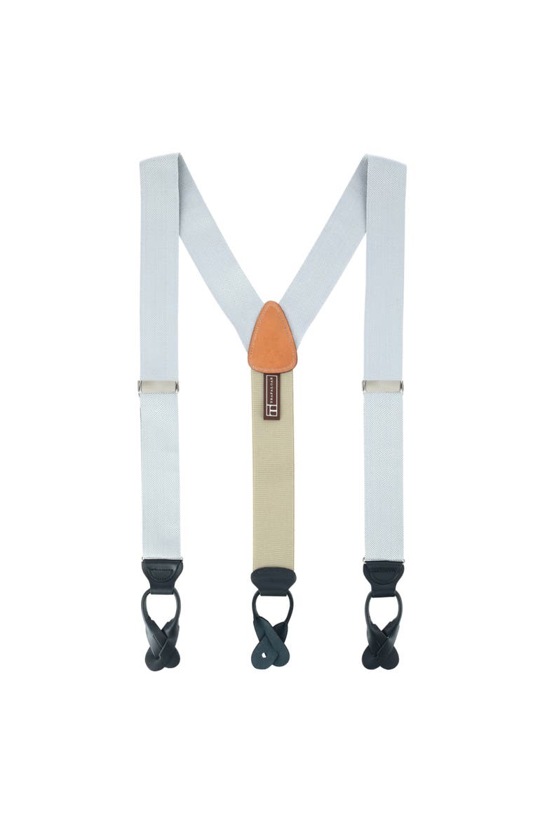 Hudson Nylon Button End Suspenders, Alternate, color, Silver