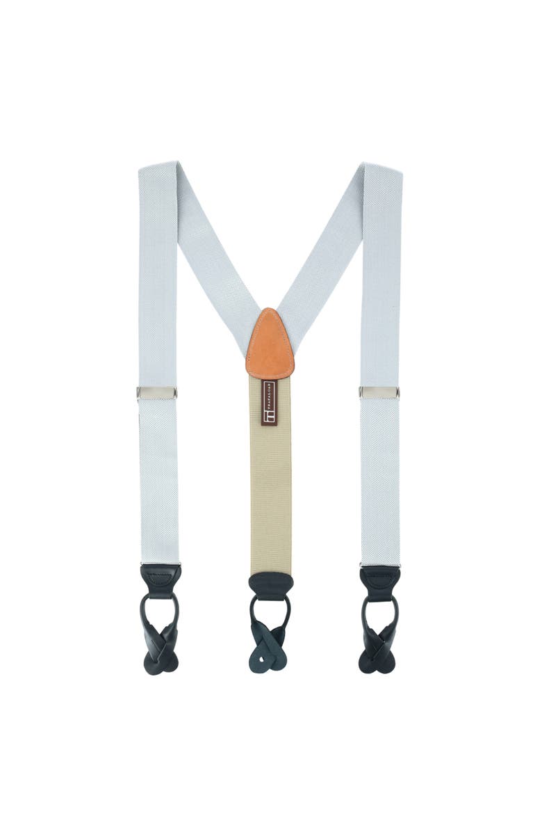 Trafalgar Hudson Nylon Button End Suspenders, Alternate, color, Silver