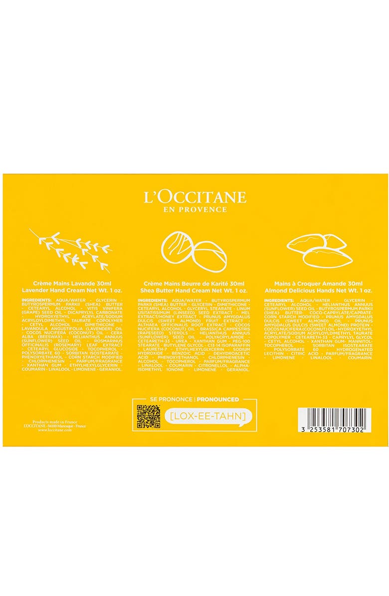 L'Occitane Hand Cream Trio, Alternate, color,