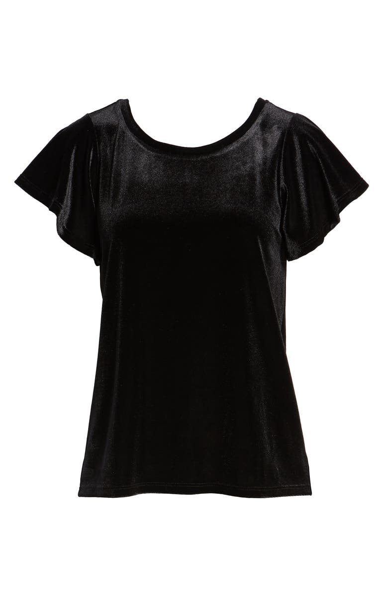 GIBSONLOOK Gibson x Glam Squad Velvet Flutter Sleeve Shirt, Alternate, color, 