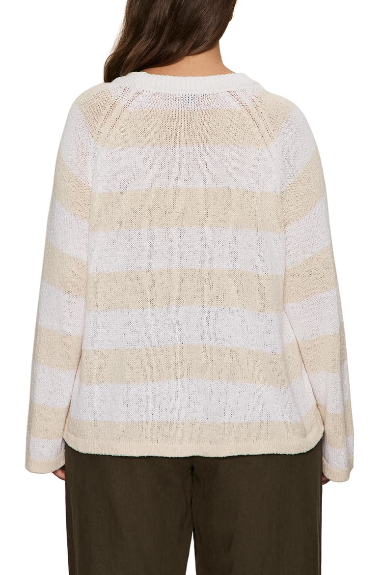 Stripe Cotton Blend Sweater, Alternate, color, WHITE LIGHT