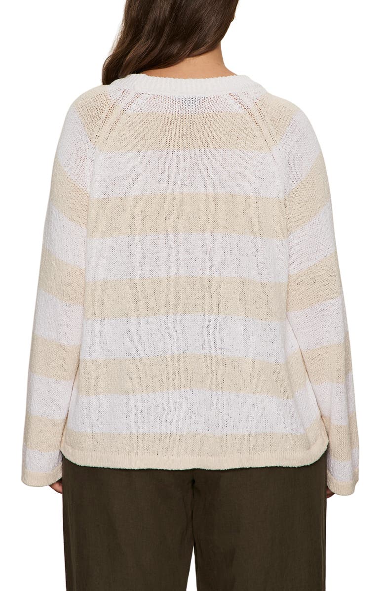 Sanctuary Stripe Cotton Blend Sweater, Alternate, color, White Light