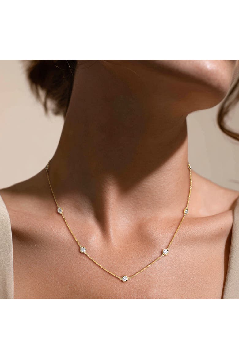 1-3/4 CTW Lab-Grown Diamond Station Necklace 14K, Alternate, color, Yellow Gold