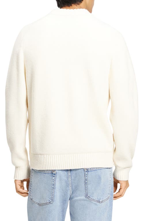 Theory Heavy Wool Sweater In Winter White