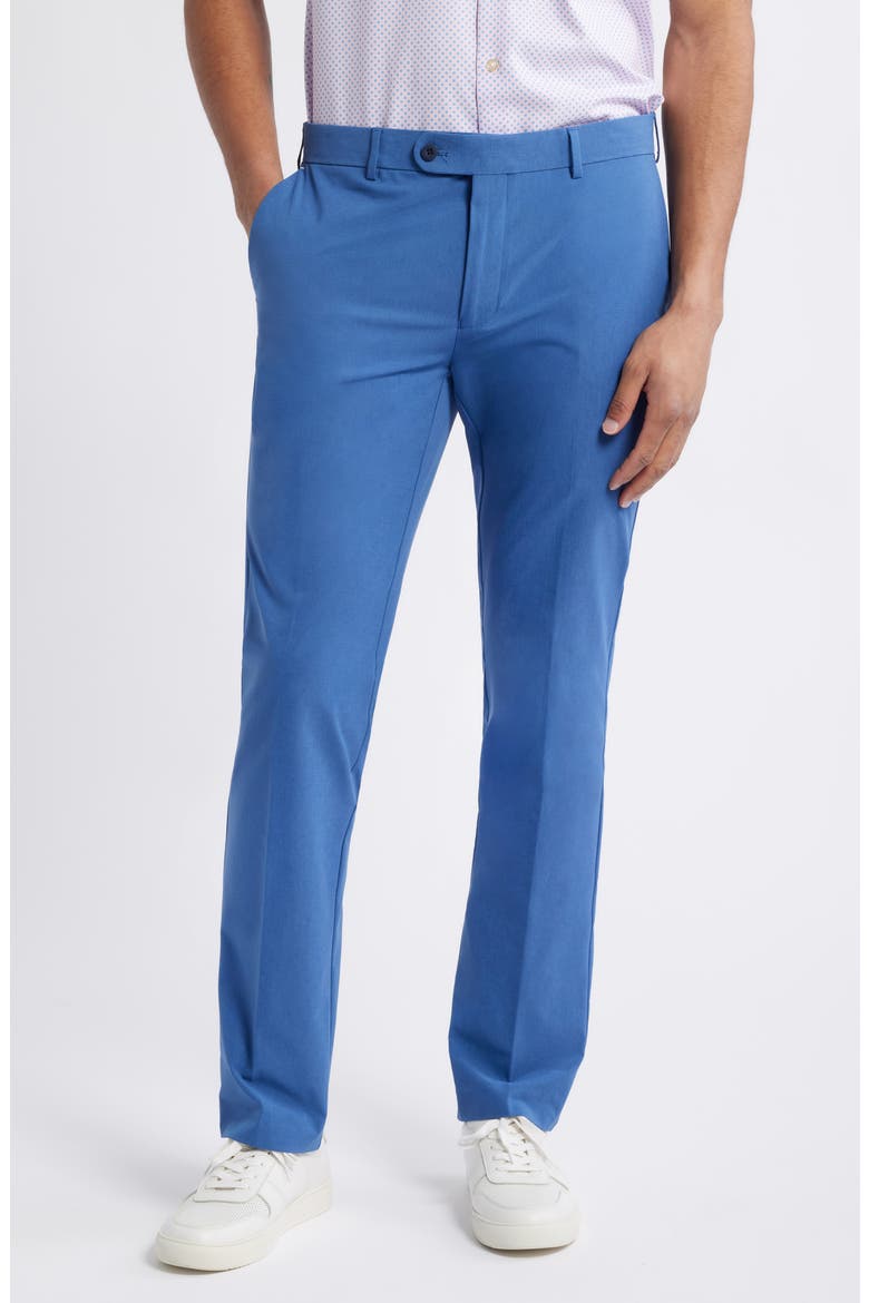 Crown Crafted Surge Performance Flat Front Trousers, Main, color, OCEAN BLUE