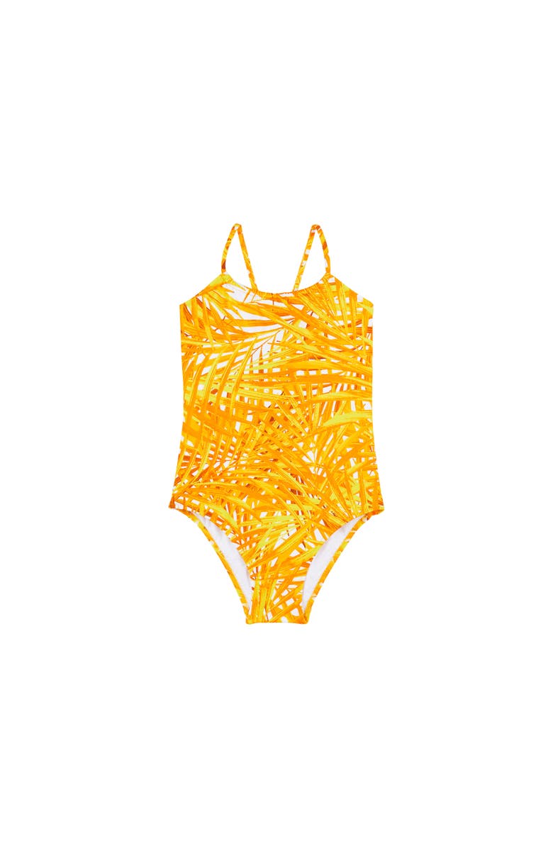 Vilebrequin Kids' Palm Leaves Jersey One-Piece Swimsuit, Alternate, color,