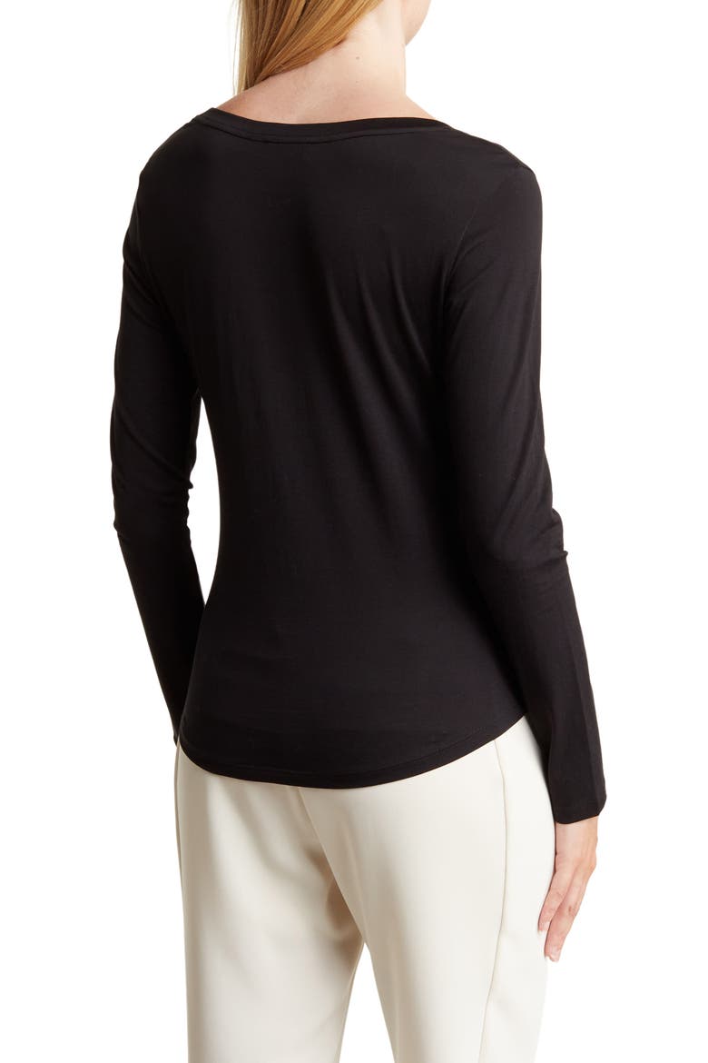 Tiny Scoop Long Sleeve Organic Cotton T-Shirt, Alternate, color, BLACK