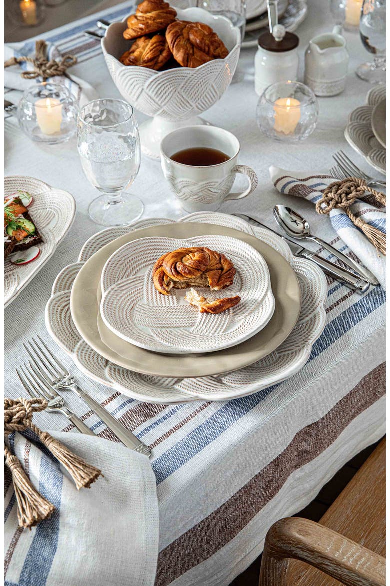 Danish Stripe Table Runner, Alternate, color, TAUPE