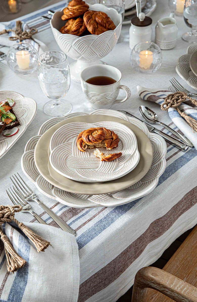 Juliska Danish Stripe Table Runner, Alternate, color, Taupe