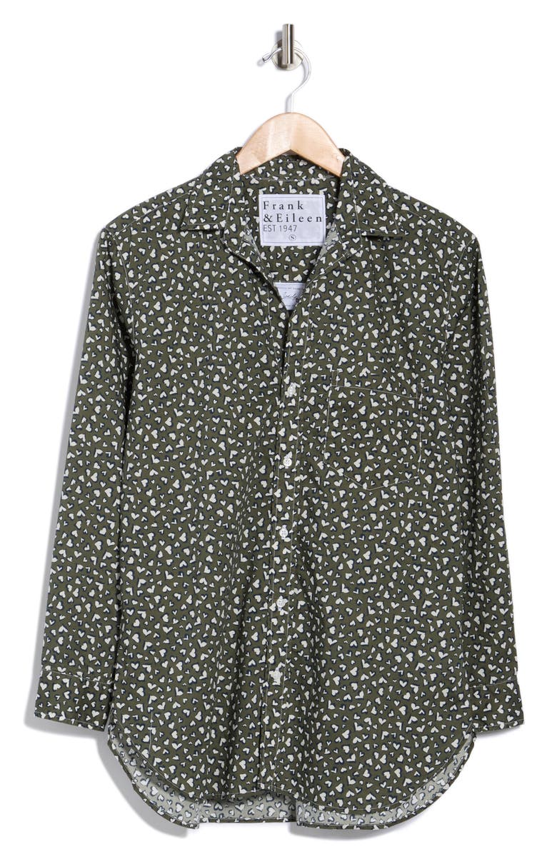 Frank & Eileen Joedy Boyfriend Button-Up Shirt, Alternate, color, Green Messy Hearts