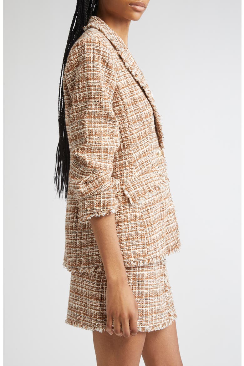 Larissa Khloe Tweed Blazer, Alternate, color, NUTMEG