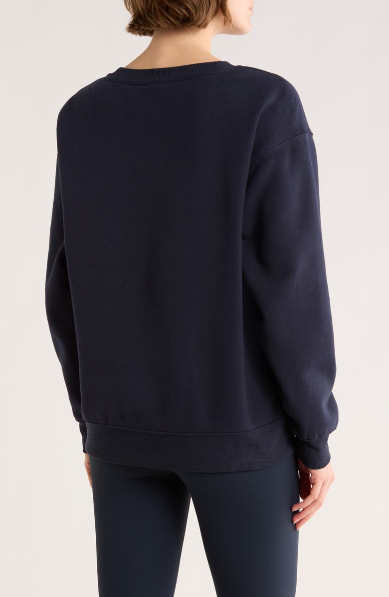 Calvin Klein Puff Print Fleece Sweatshirt, Alternate, color, Sky Captain