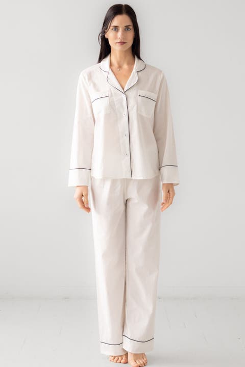 Classic Woven Cotton Pajama Set