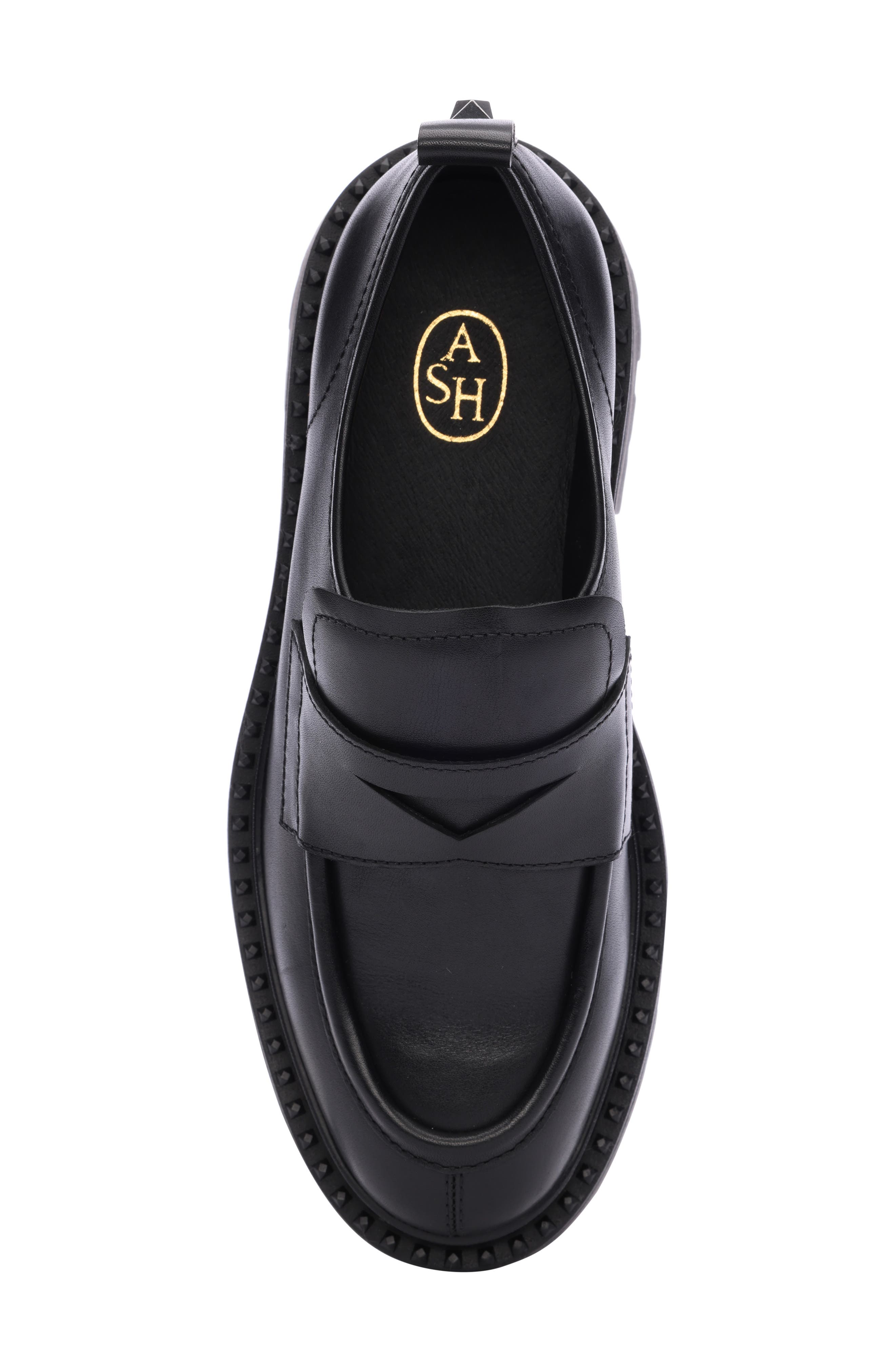Ash Genial Stud Leather Platform Loafer, Alternate, color, 