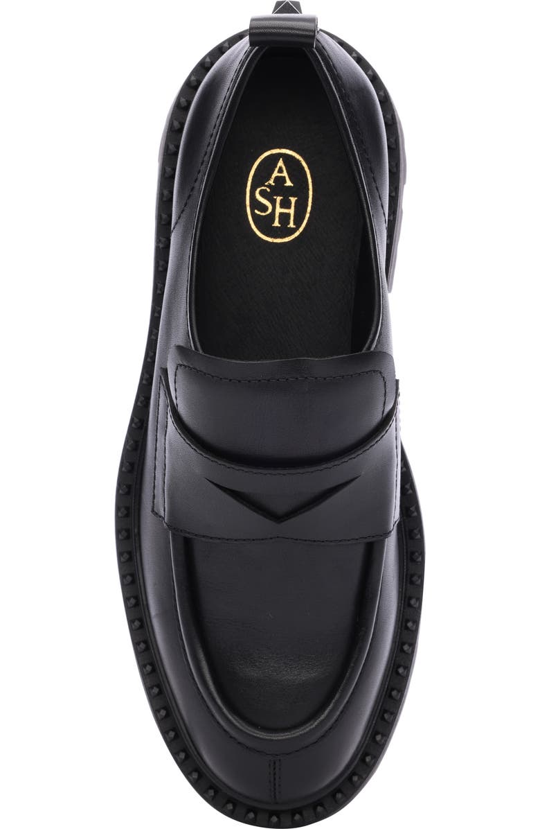 Ash Genial Stud Leather Platform Loafer, Alternate, color,