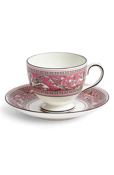 Florentine Bone China Teacup & Saucer Set